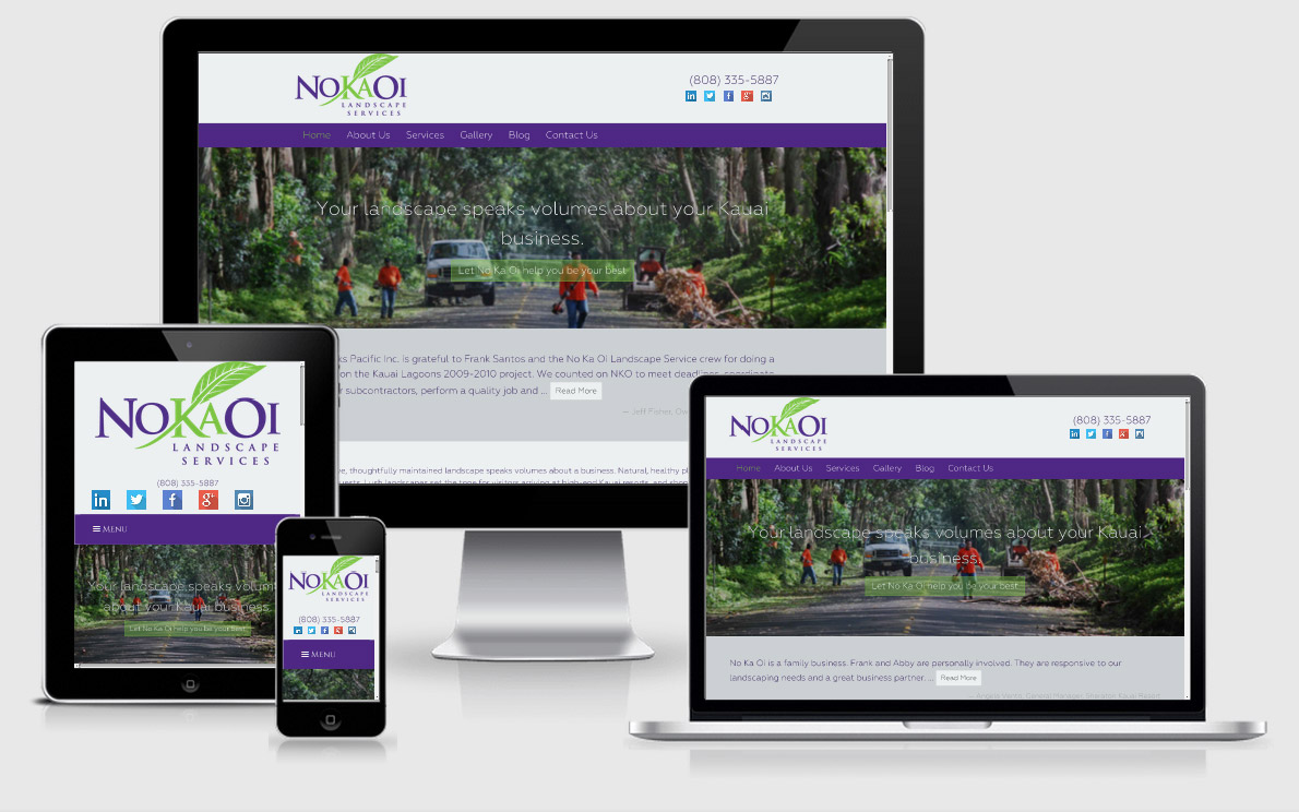 Signs for a needed redesign of landscaping company websites and lawn care websites.