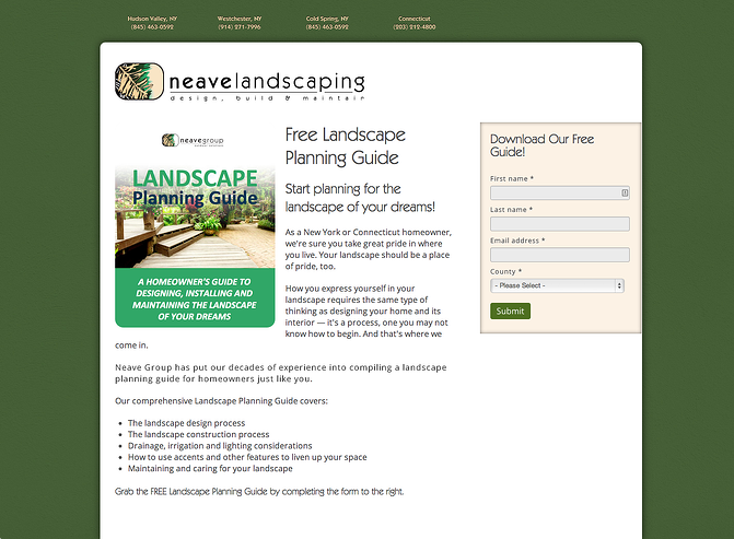 Neave Landscaping landing page