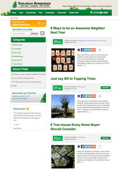 Tomlinson Bomberger lawn care and landscaping blog