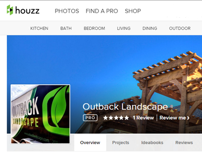 Outback Landscaping Houzz Profile for Landscape Marketing