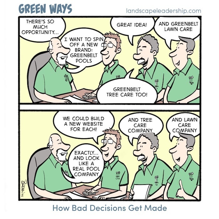 Green Ways comic Bad Branding Decisions