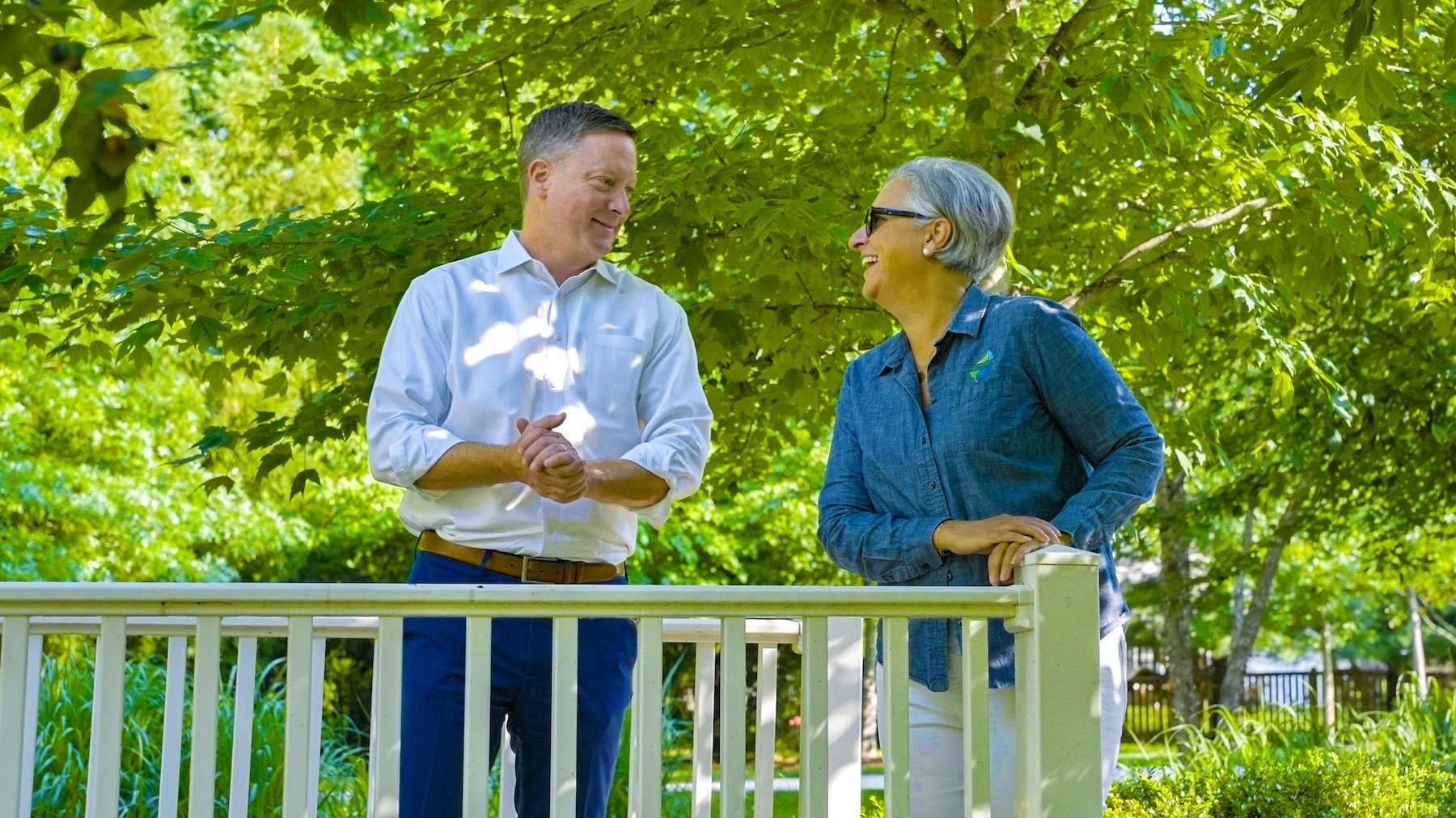 Brightview Rolling Hills account manager and property manager talking 1