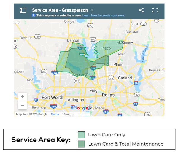 Grassperson service area map