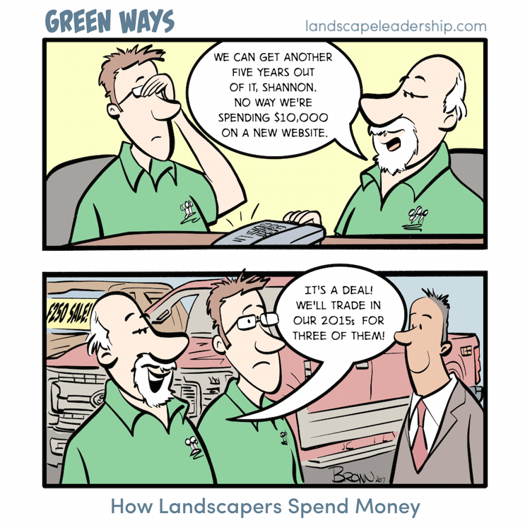 Green Ways comic: How Landscapers Spend Money