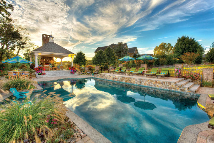 Using professional photography in marketing landscaping services.