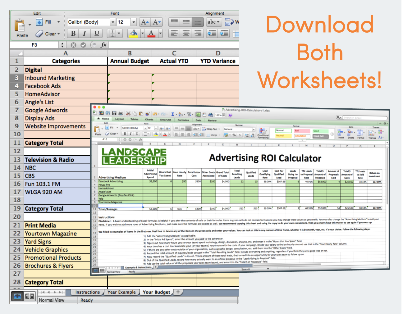 Simple roi template excel image