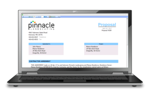 Landscaping proposal software to create quick estimates.