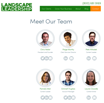 Landscape Leadership Meet Our Team page