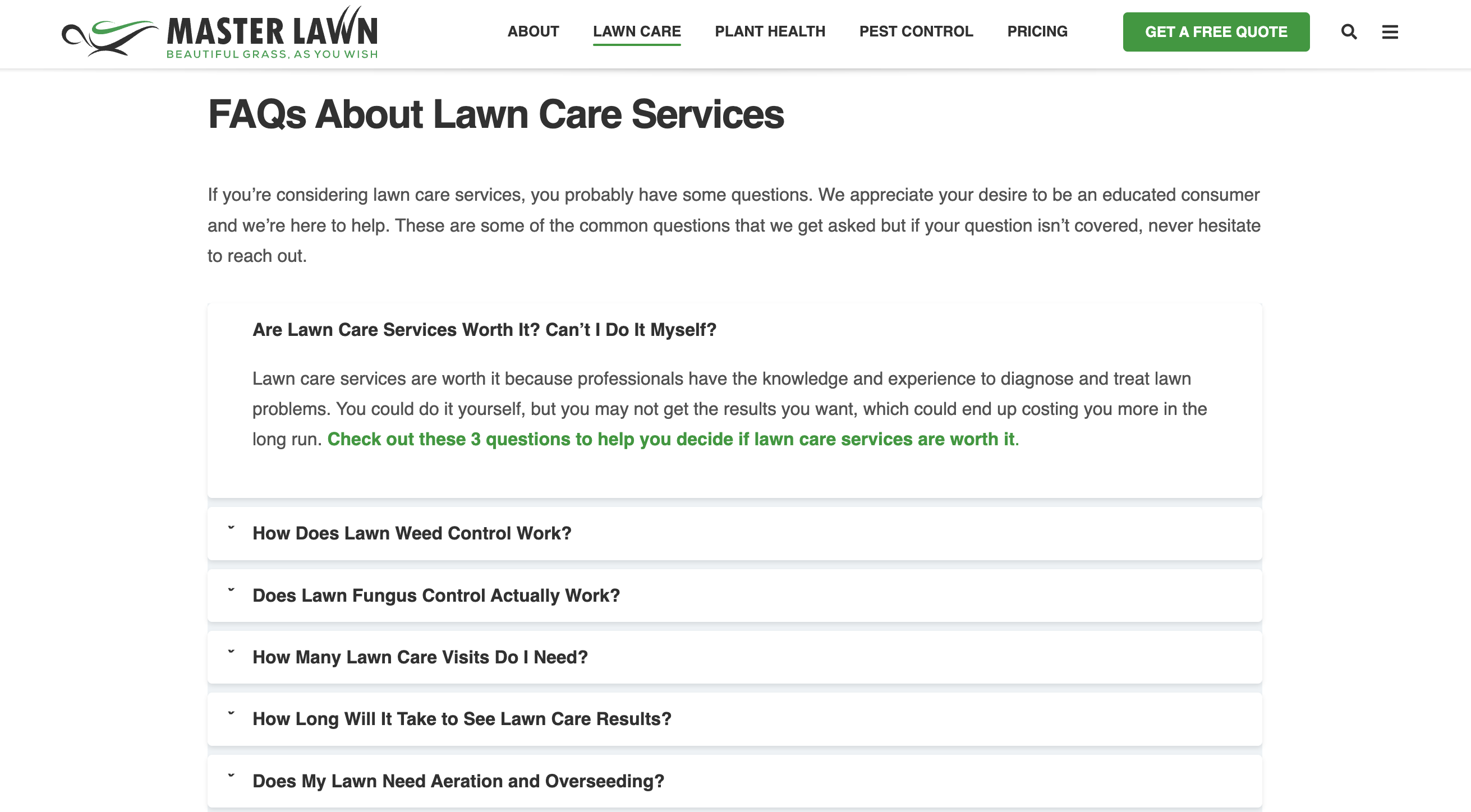 Master Lawn FAQ 