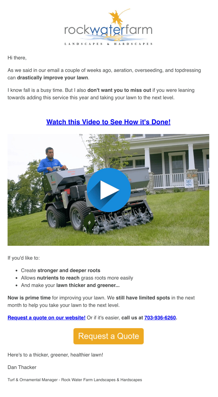 Rock Water Farm aeration email