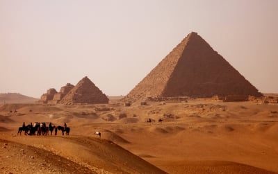 gizah pyramids in Egypt near Cairo at sunset.jpeg