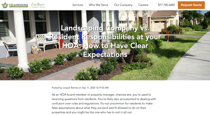 Yellowstone Landscape HOA landscaping article