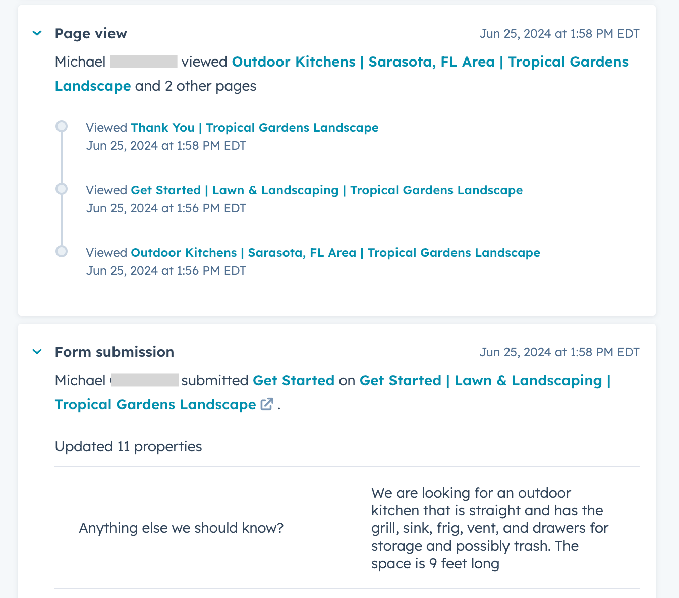 activity feed