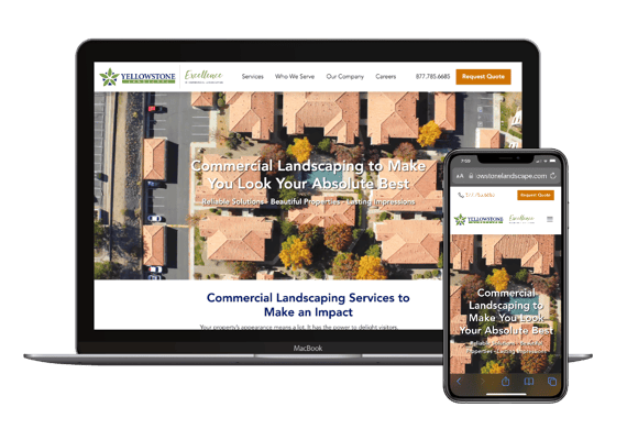 commercial landscaping website design - yellowstone mobile and desktop-1