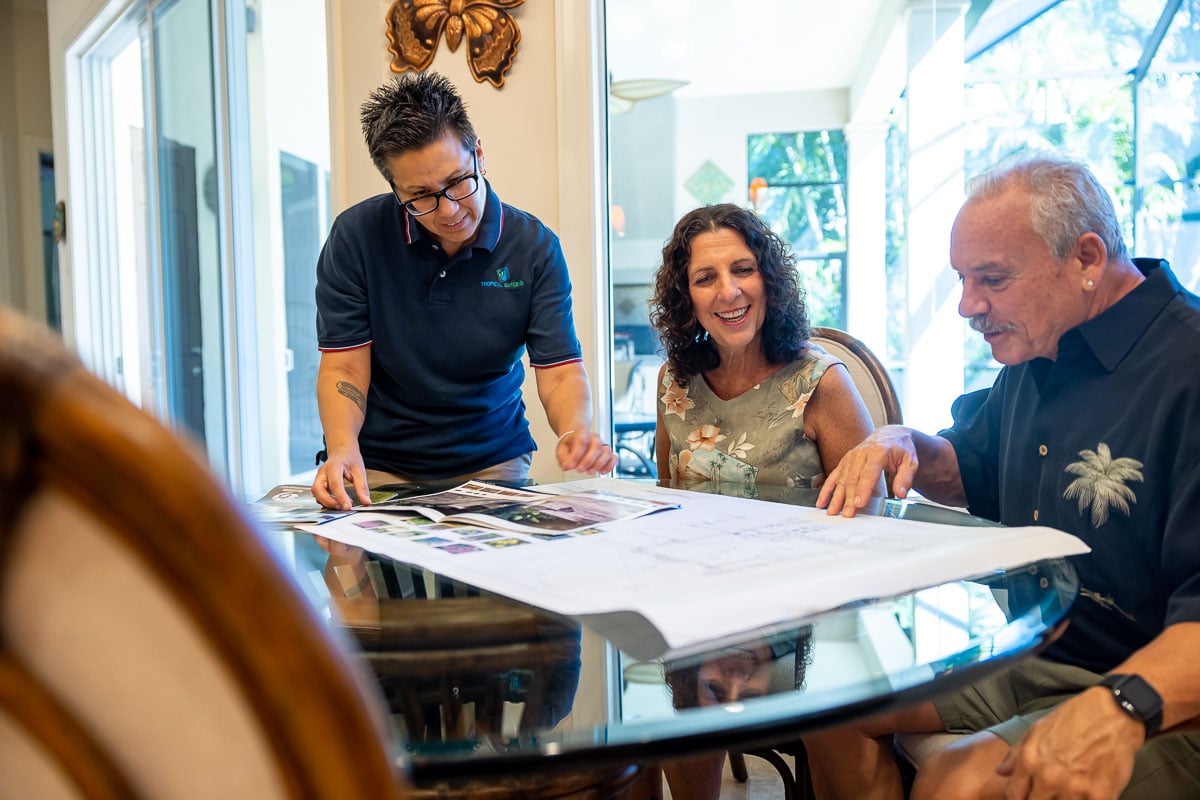 designer customer consultation - tropical gardens landscape