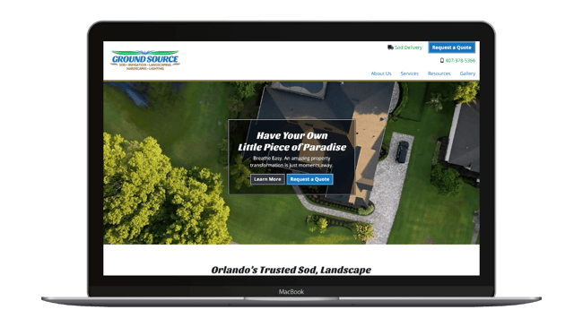 ground source landscaping website design