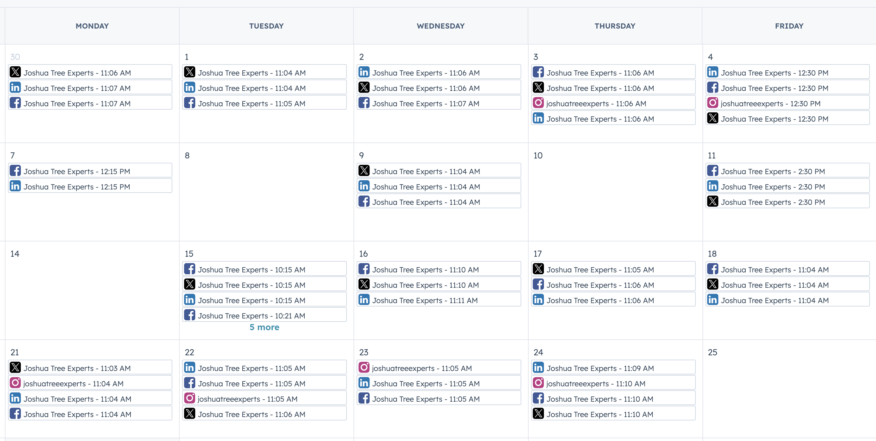hubspot social media calendar