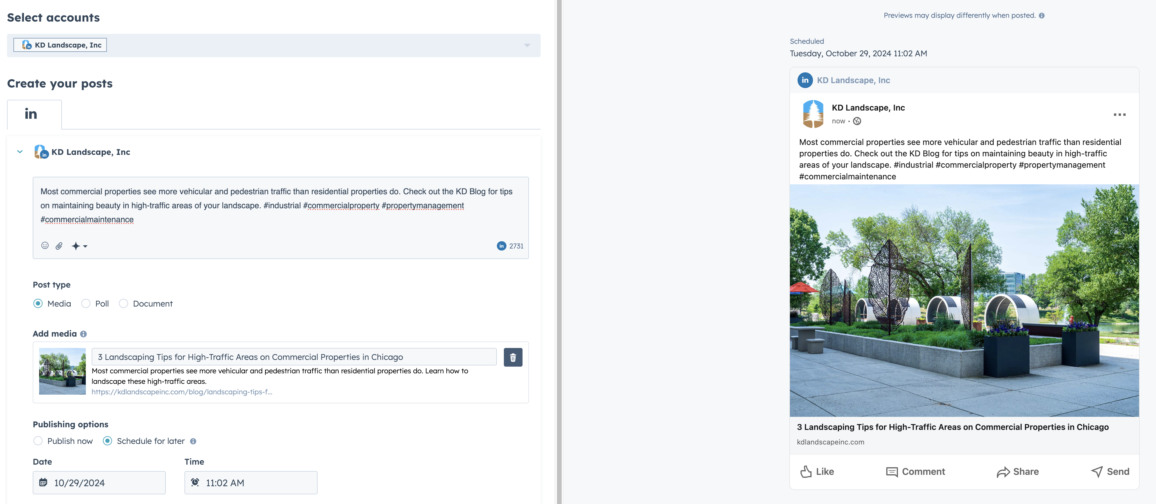 hubspot social media posting