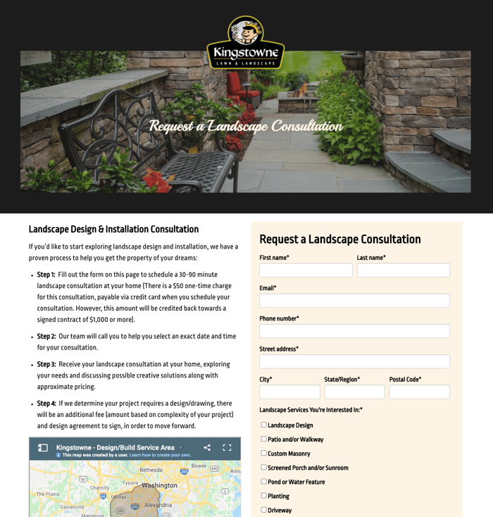 kingstowne lawn and landscape design consultation