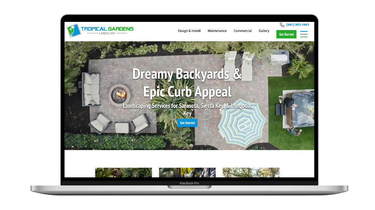 landscape design business website - tropical gardens