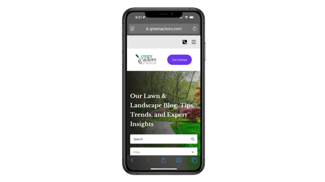 landscaping blog content marketing - green ackors