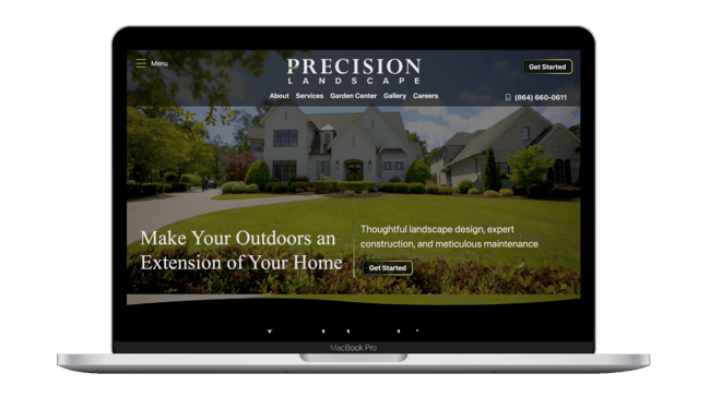 landscaping company website design - precision