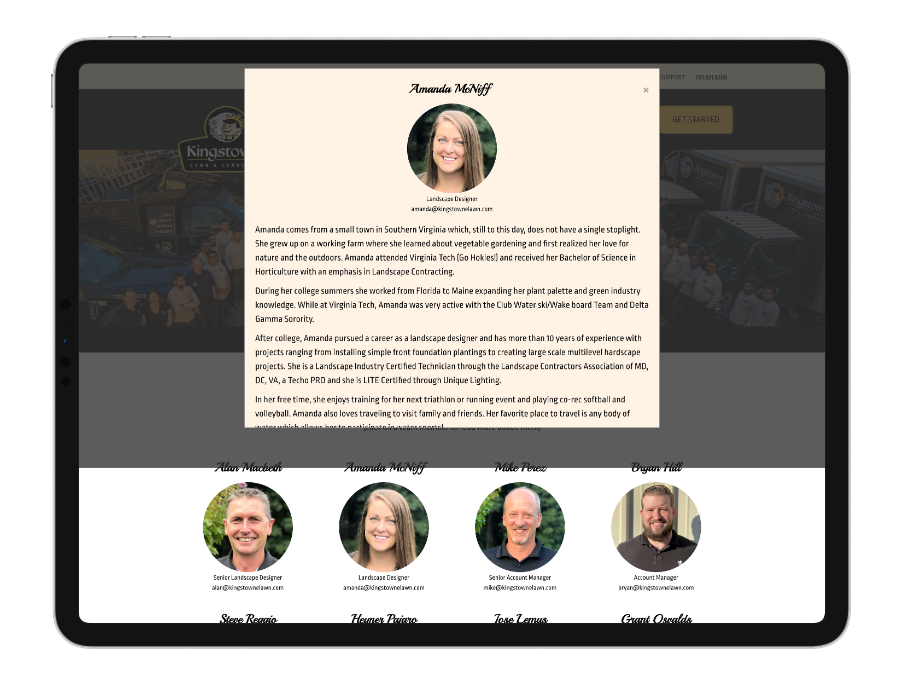 landscaping team website pages - kingstowne lawn and landscape