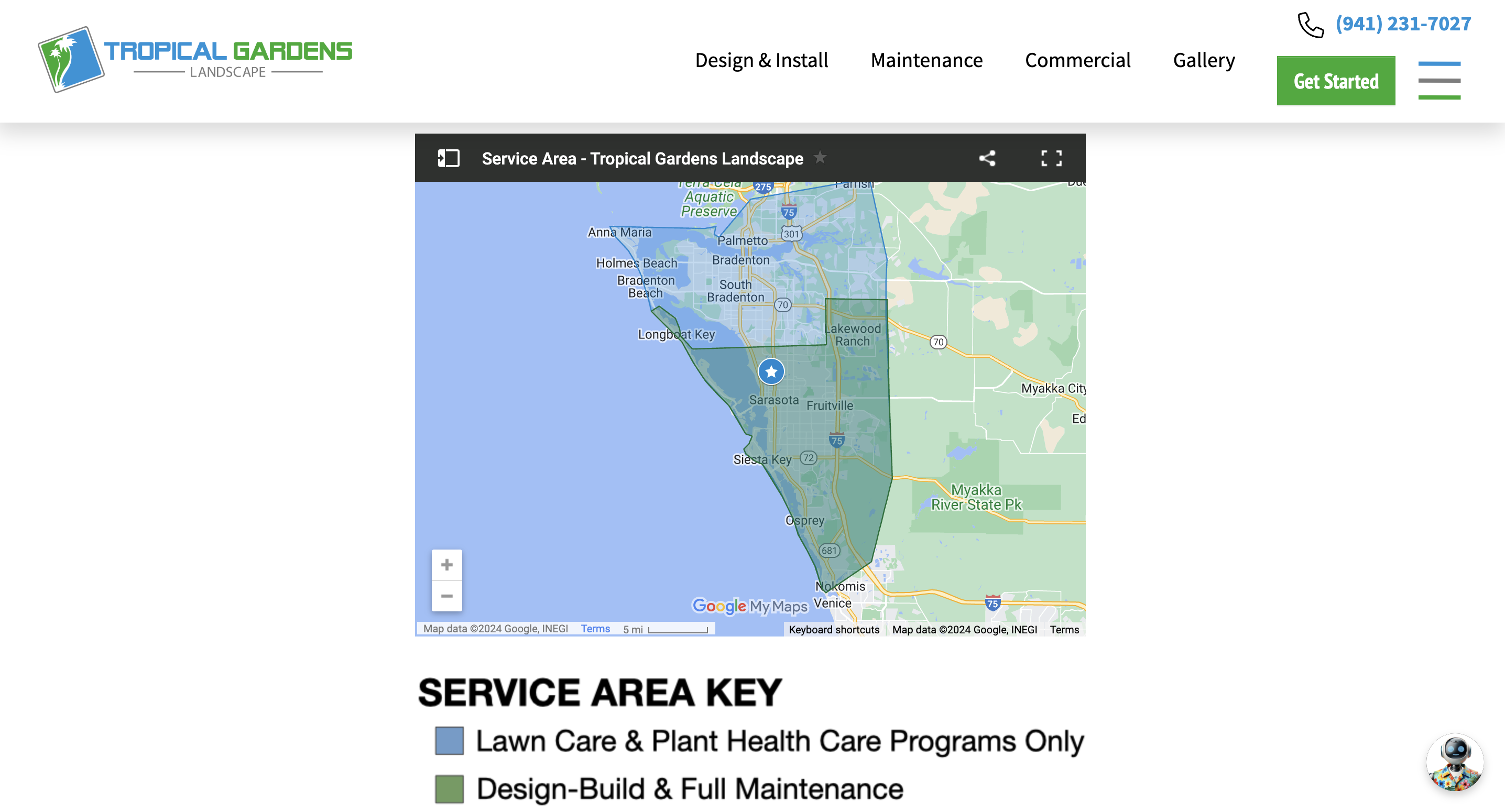landscaping website service area - tropical gardens