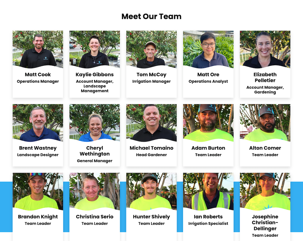 landscaping website team page - landcrafters