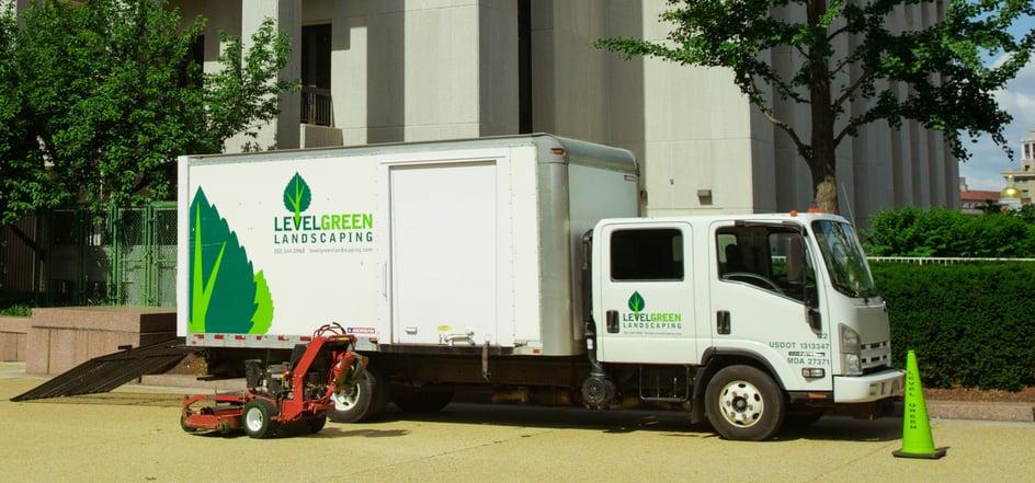 Example of box truck wrap on landscaping truck.