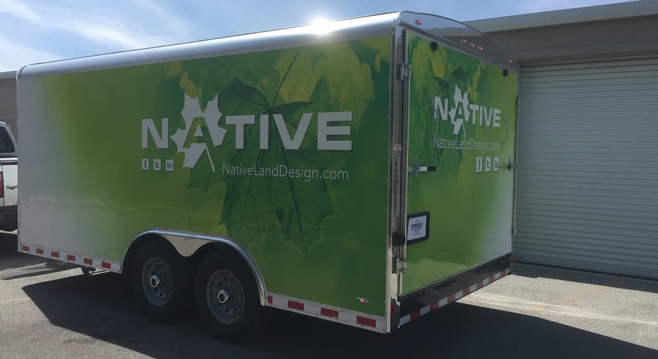 Wrapping landscaping and mowing trailers will get your company great exposure.