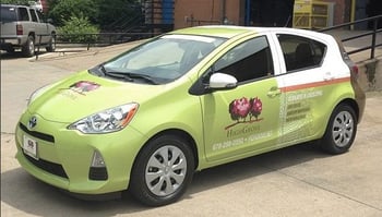 Wrapping landscaping trucks and cars is a great way to advertise your business.