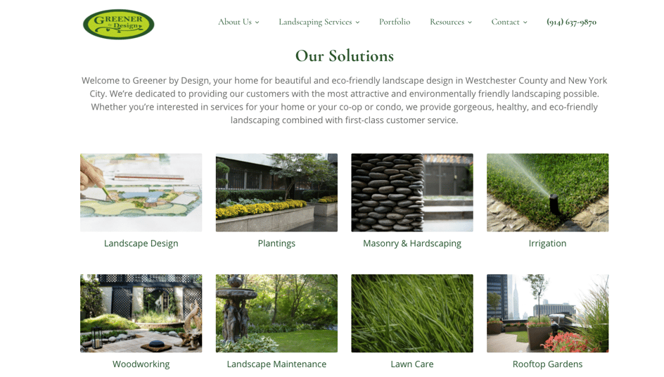 Greener by Design website home page shows secondary CTAs.