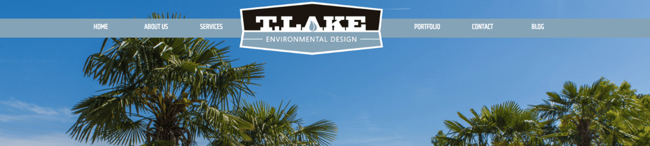 T. Lake Environmental Design logo on their website homepage.