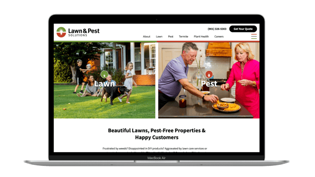 lawn care and pest control website design