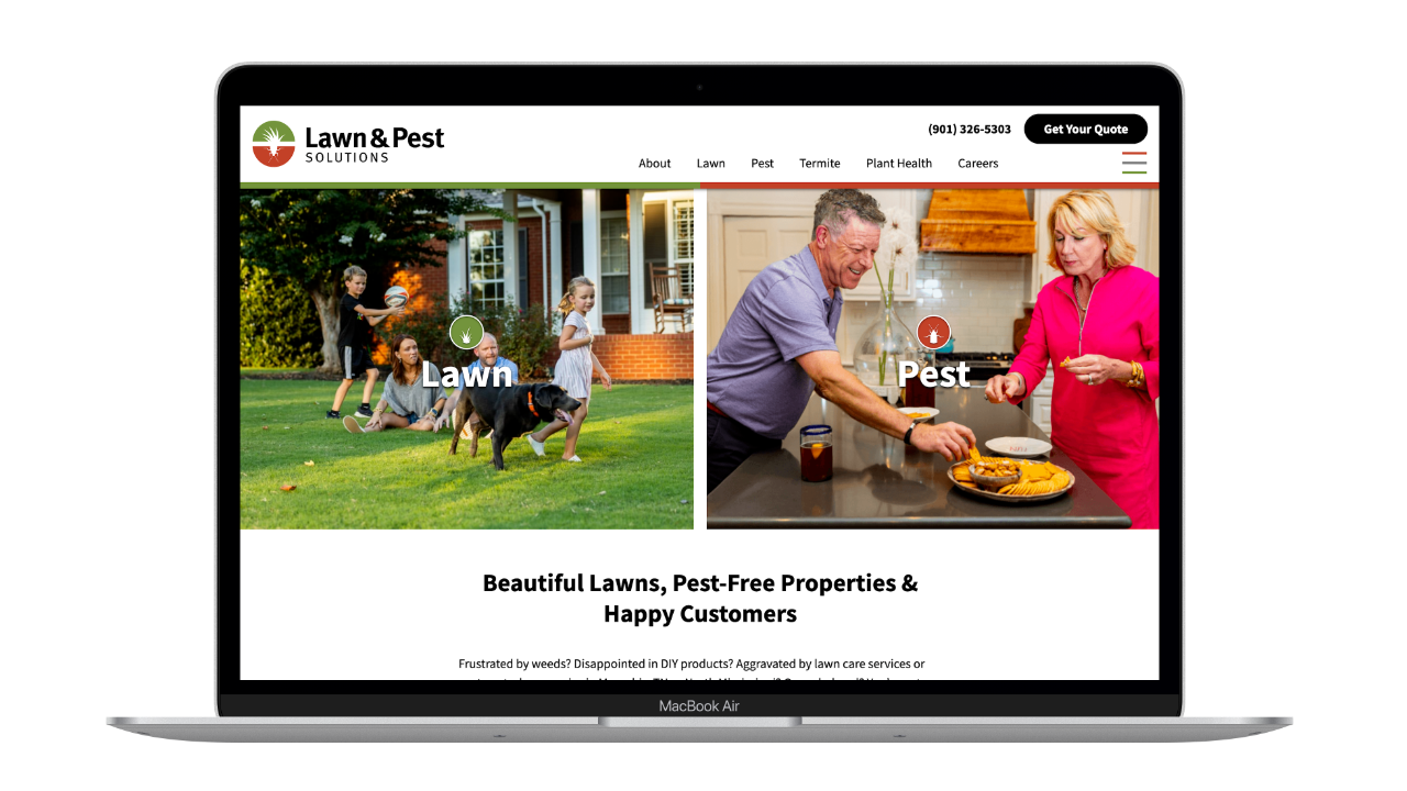 lawn care and pest control website design