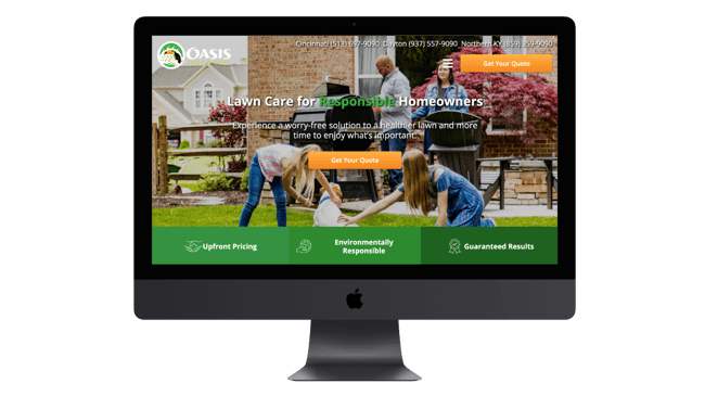oasis turf and tree lawn care website design