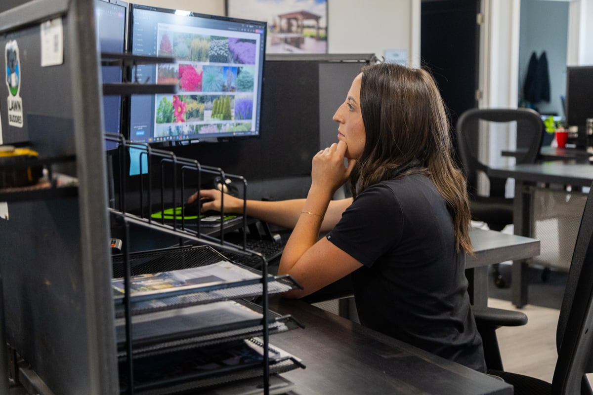 outback landscape - designer at desk