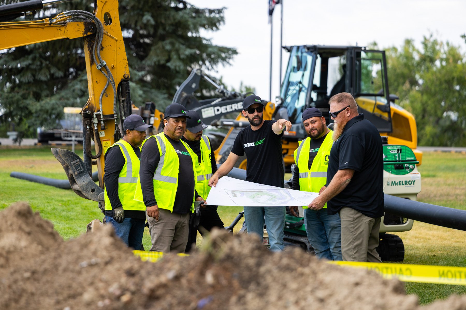 outback landscape construction crew