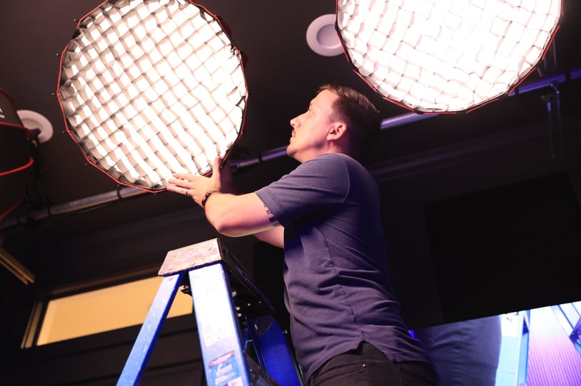 podcast studio setup lighting