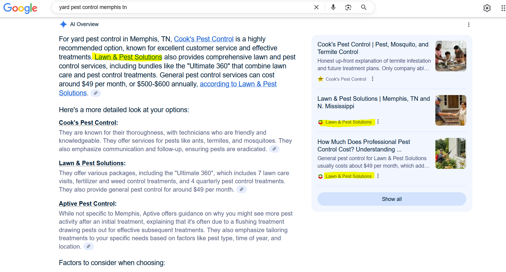 seo for lawn care landscaping AI overviews