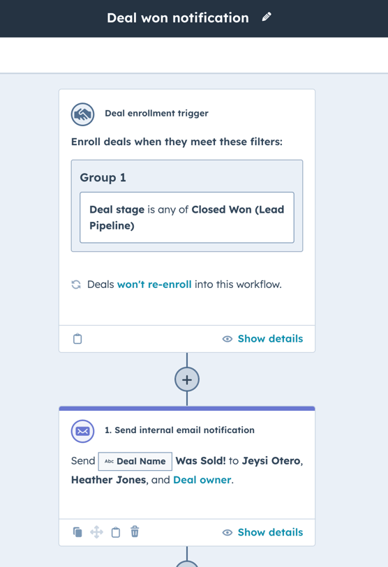 sold job notification - closed deal