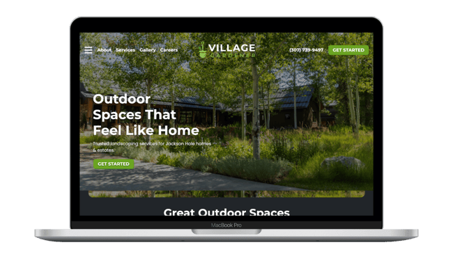 village gardener - landscaping website design