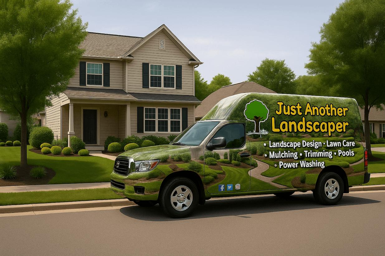 Bad branding landscaping truck