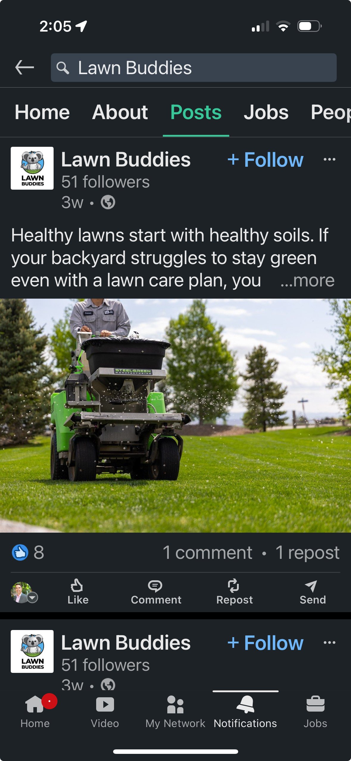 image text post lawn buddies
