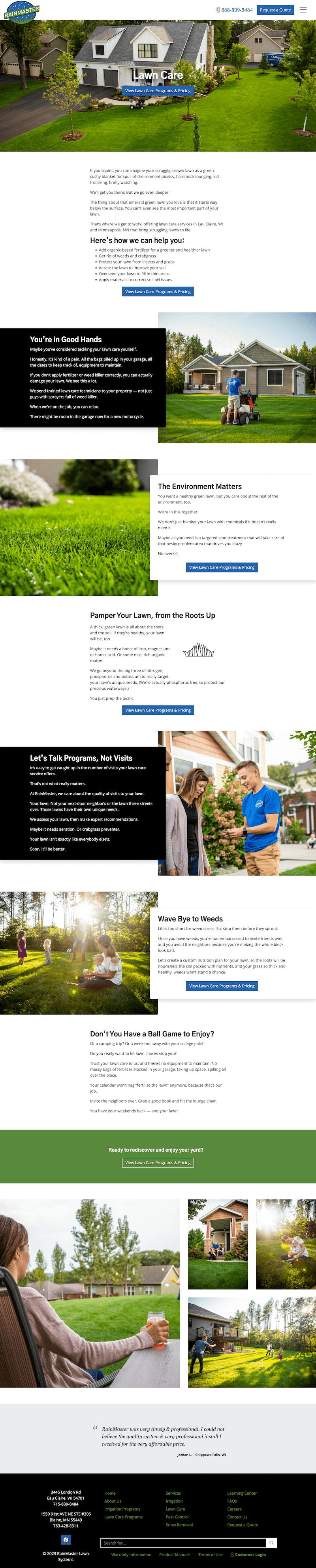 lawn care website designer