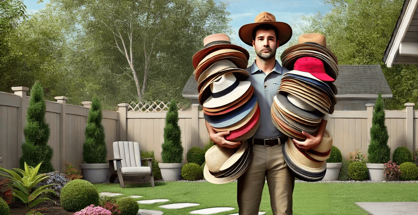 stressed landscaping salesperson too many hats (1)